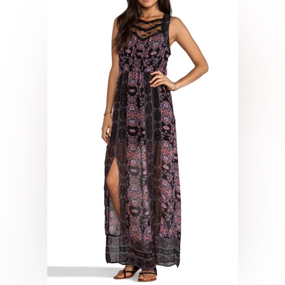 Free People Dress Women's 2 Moroccan Printed Sleeveless Maxi